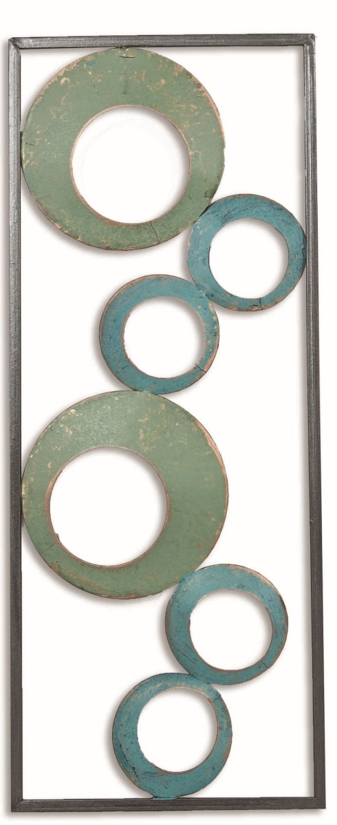 Multi Color Circles in Metal Frame Wall Decor