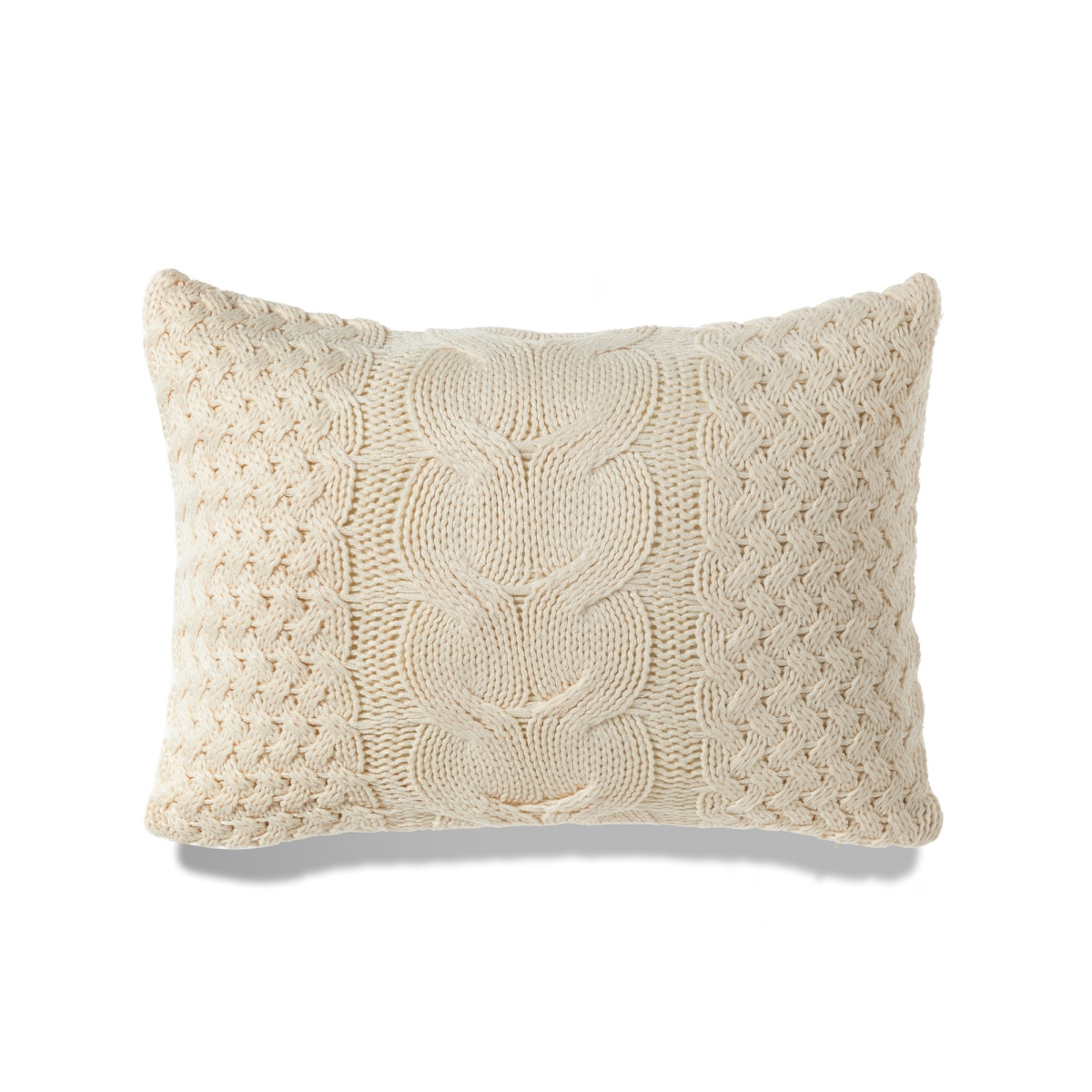 Picture of HUI Home HH-BC1420LL21OP 14 x 20 in. 4 Banff Cable Chunky Knit Pillow with Polyester Insert&#44; Ivory