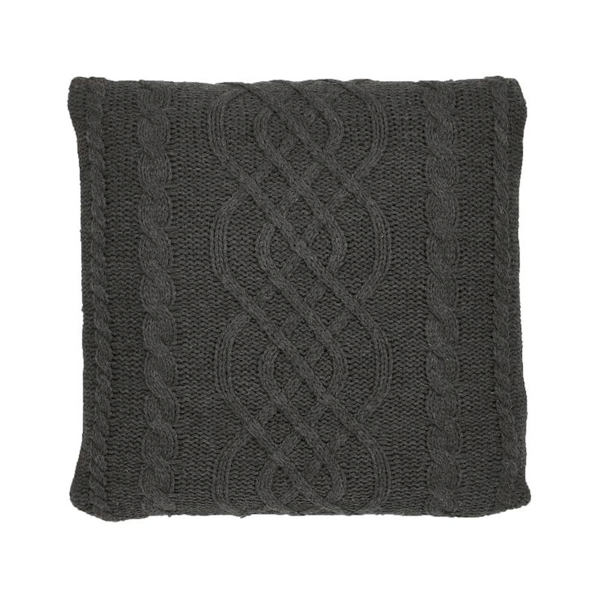 Picture of HUI Home HH-BC1818LL06OP 18 x 18 in. 11 Banff Cable Chunky Knit Pillow with Polyester Insert&#44; Dark Heather Grey