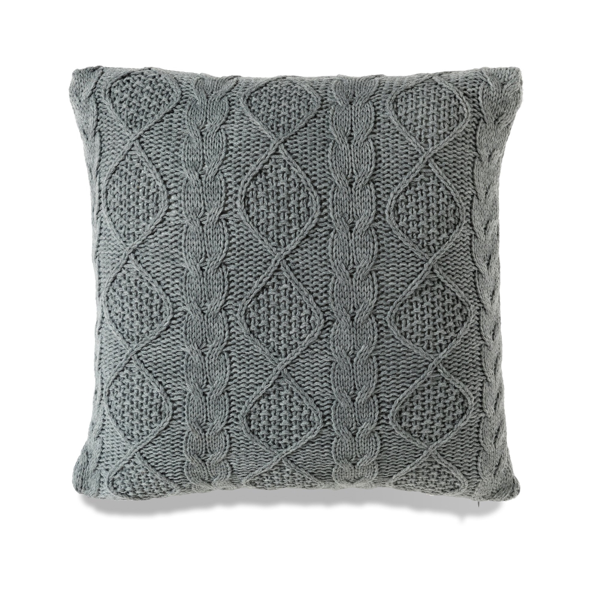Picture of HUI Home HH-BC1818LL11OP 18 x 18 in. 6 Banff Cable Chunky Knit Pillow with Polyester Insert&#44; Heather Grey