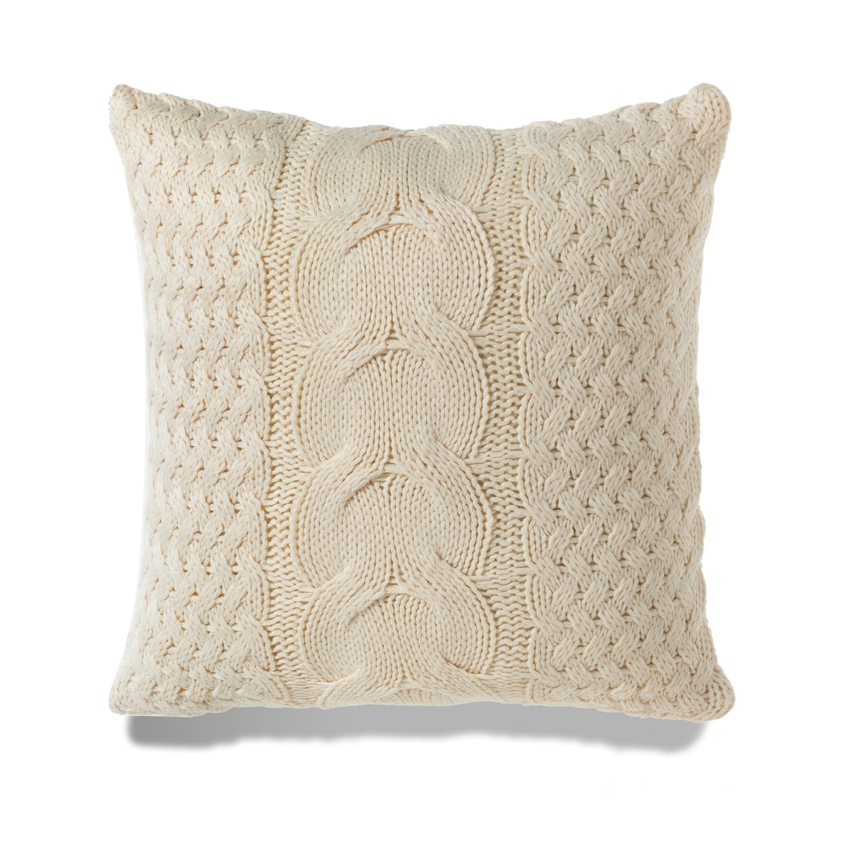 Picture of HUI Home HH-BC1818LL21OP 18 x 18 in. 1 Banff Cable Chunky Knit Pillow with Polyester Insert&#44; Ivory