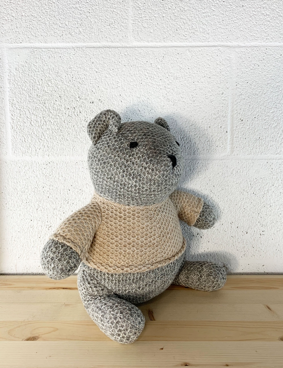 Picture of HUI Home HH-DC0000YHBRGY Gray Bear with Beige Sweater Door Stop
