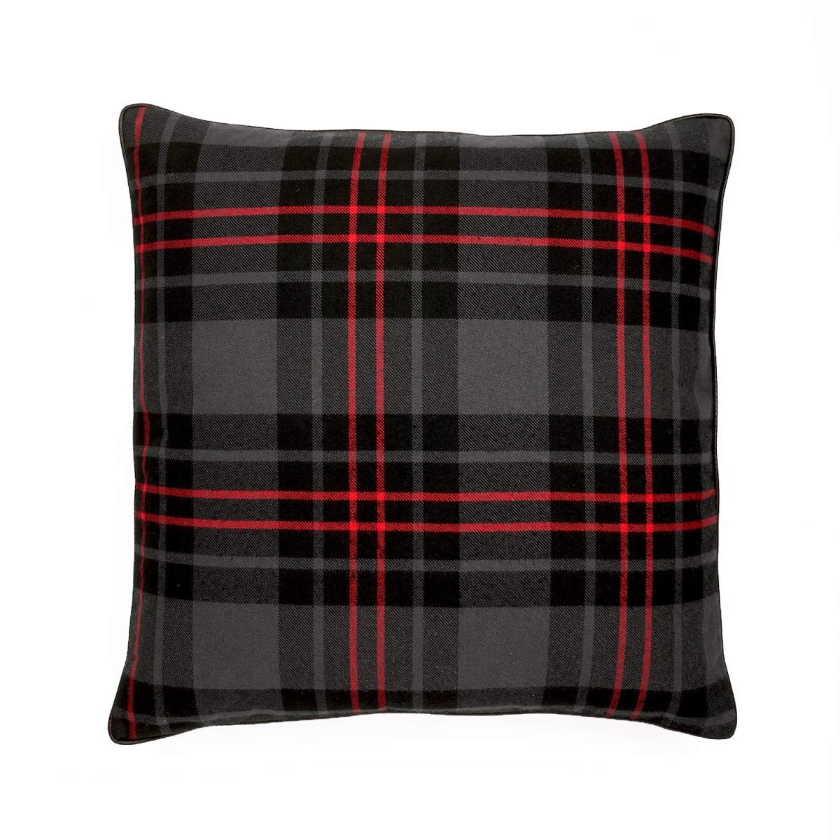 Picture of HUI Home HH-EB2424NT05OP 24 x 24 in.Tartan Plaid Pillow with Polyester Insert&#44; Forest Green&#44; Dark Gray&#44; Black & Red