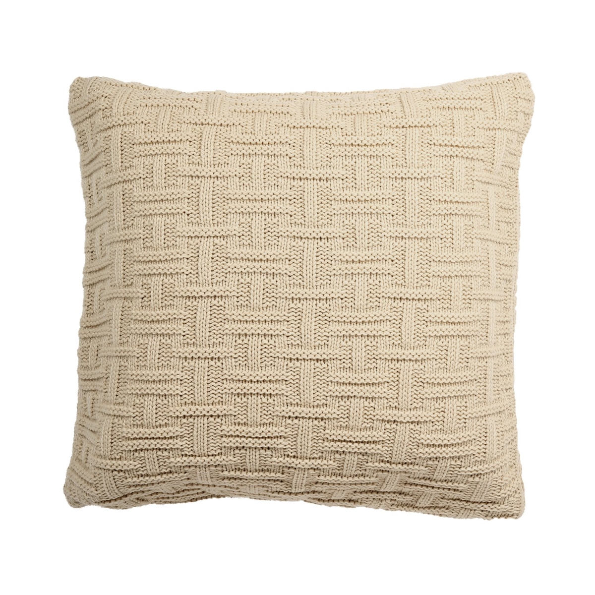 Picture of HUI Home HH-HG2020LL03-1P 20 x 20 in. Geometric Knit Pillow with Polyester Insert&#44; Light Beige