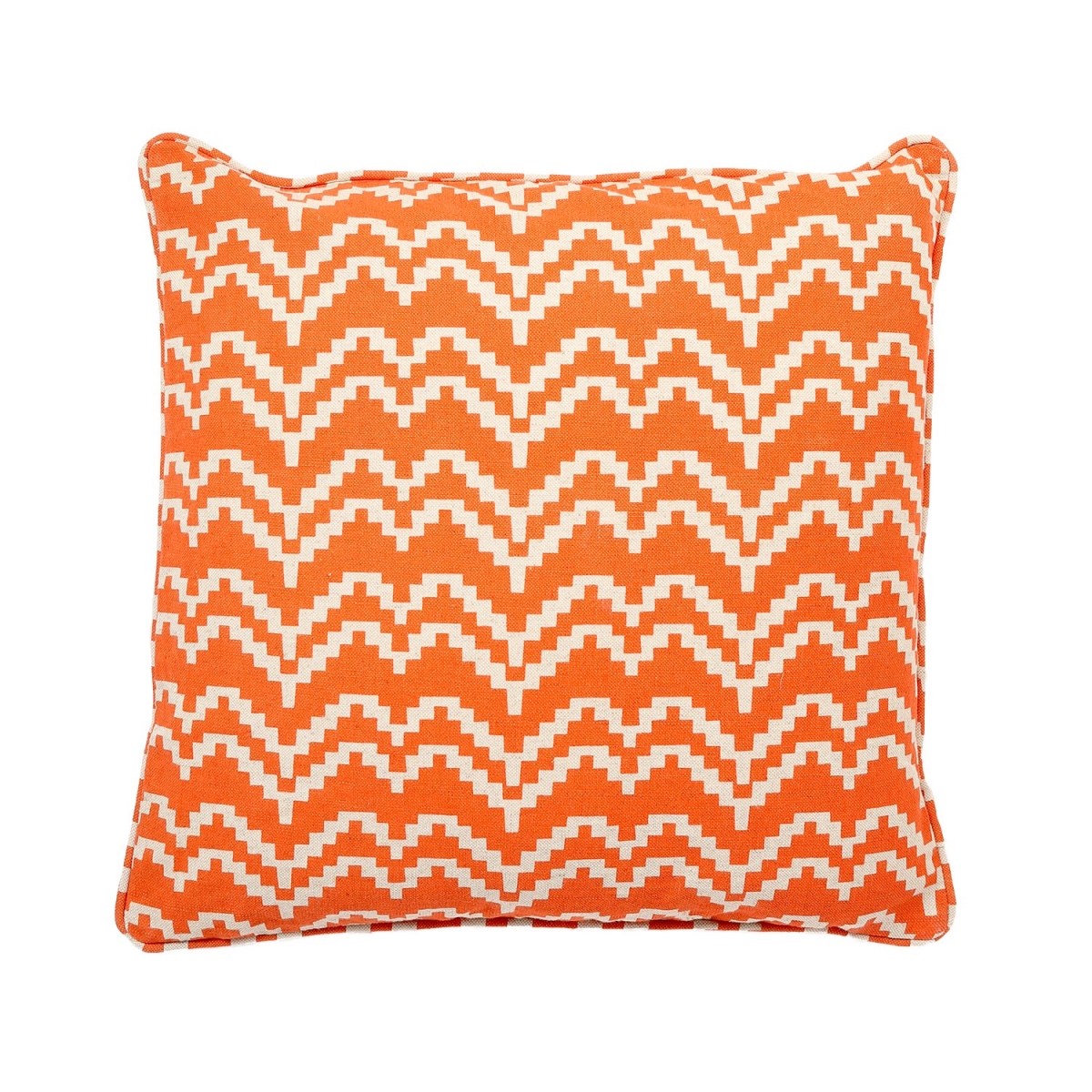 Picture of HUI Home HH-LA1818HT01OP 18 x 18 in. Geometrical Pillow with Polyester Insert&#44; Orange & White