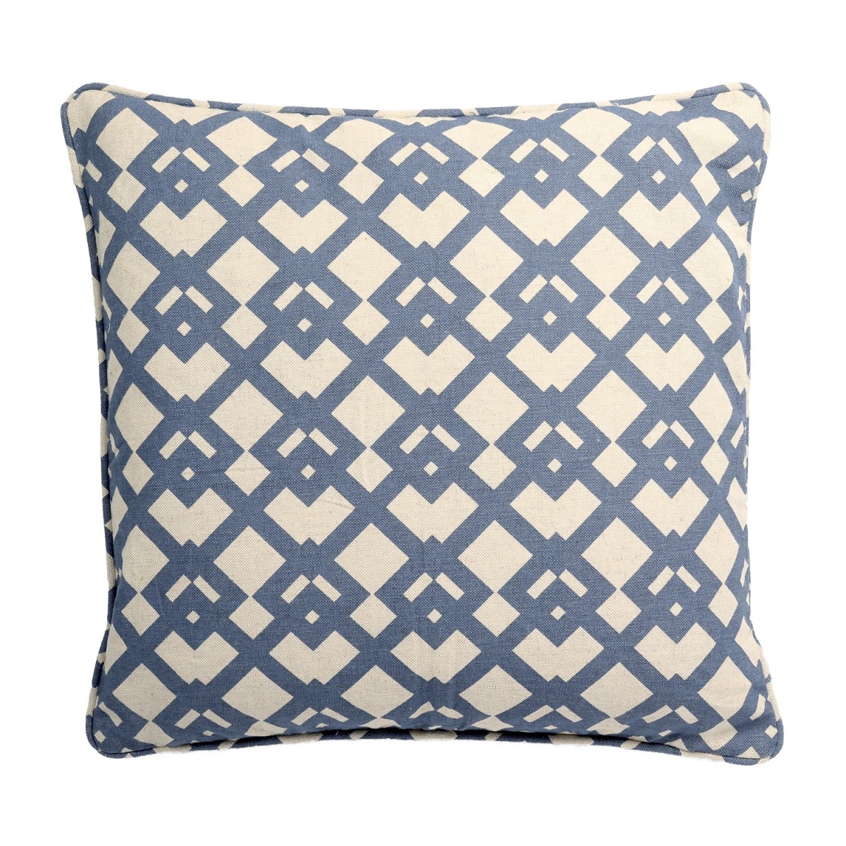 Picture of HUI Home HH-LA1818LWH6OP 18 x 18 in. Geometrical Pillow with Polyester Insert&#44; Blue & White