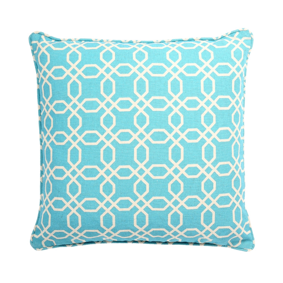 Picture of HUI Home HH-LA1818SLH5OP 18 x 18 in. Chain Pattern Pillow with Polyester Insert&#44; Blue & White