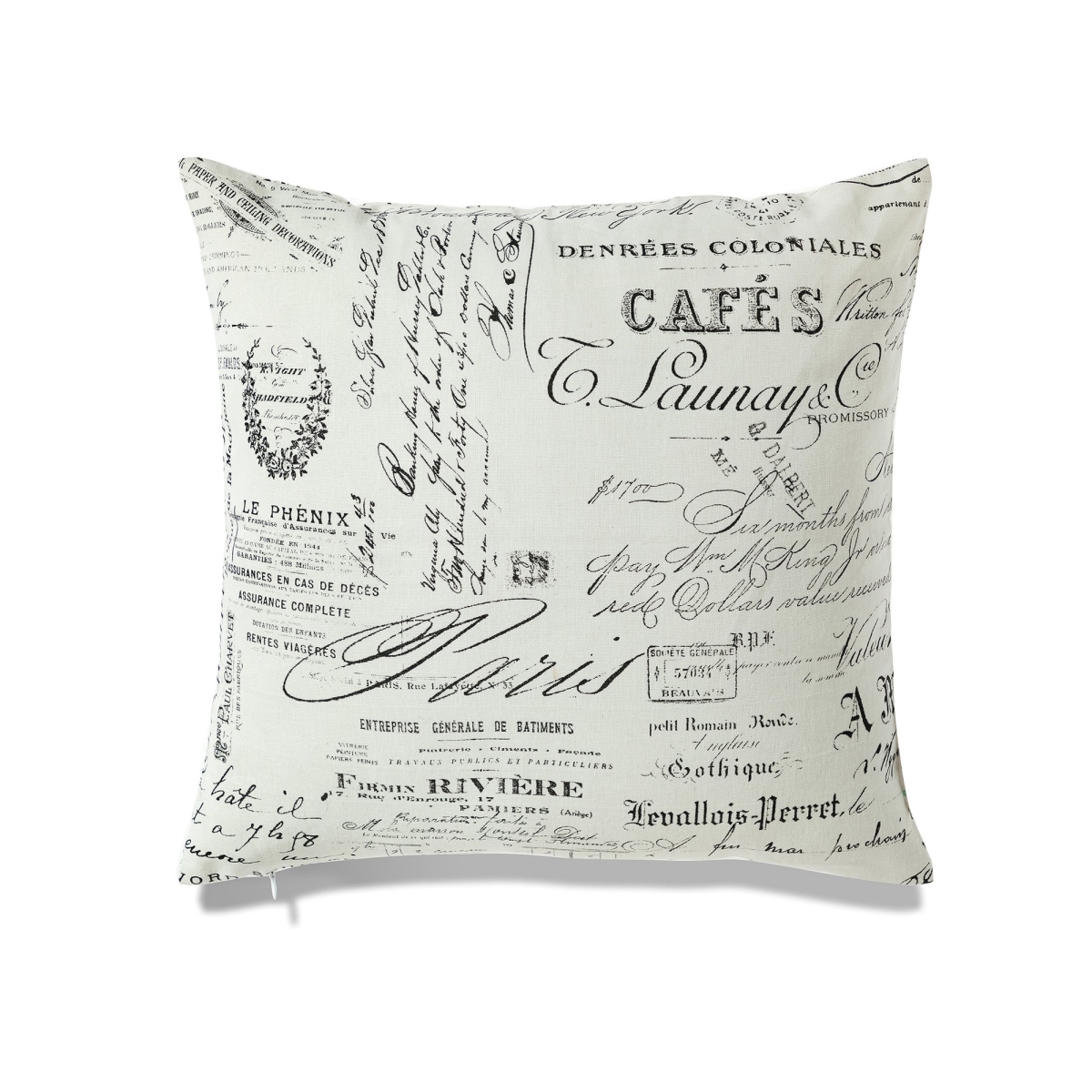 Picture of HUI Home HH-LV1818JS01OP 18 x 18 in. Words from Paris Pillow with Polyester Insert