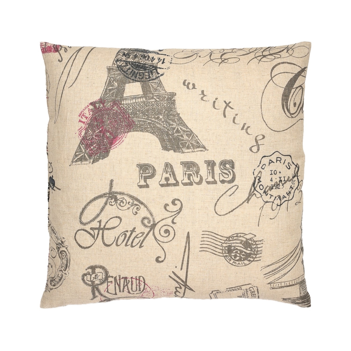 Picture of HUI Home HH-LV1818JS03OP 18 x 18 in. Thoughts of Paris Pillow with Polyester Insert