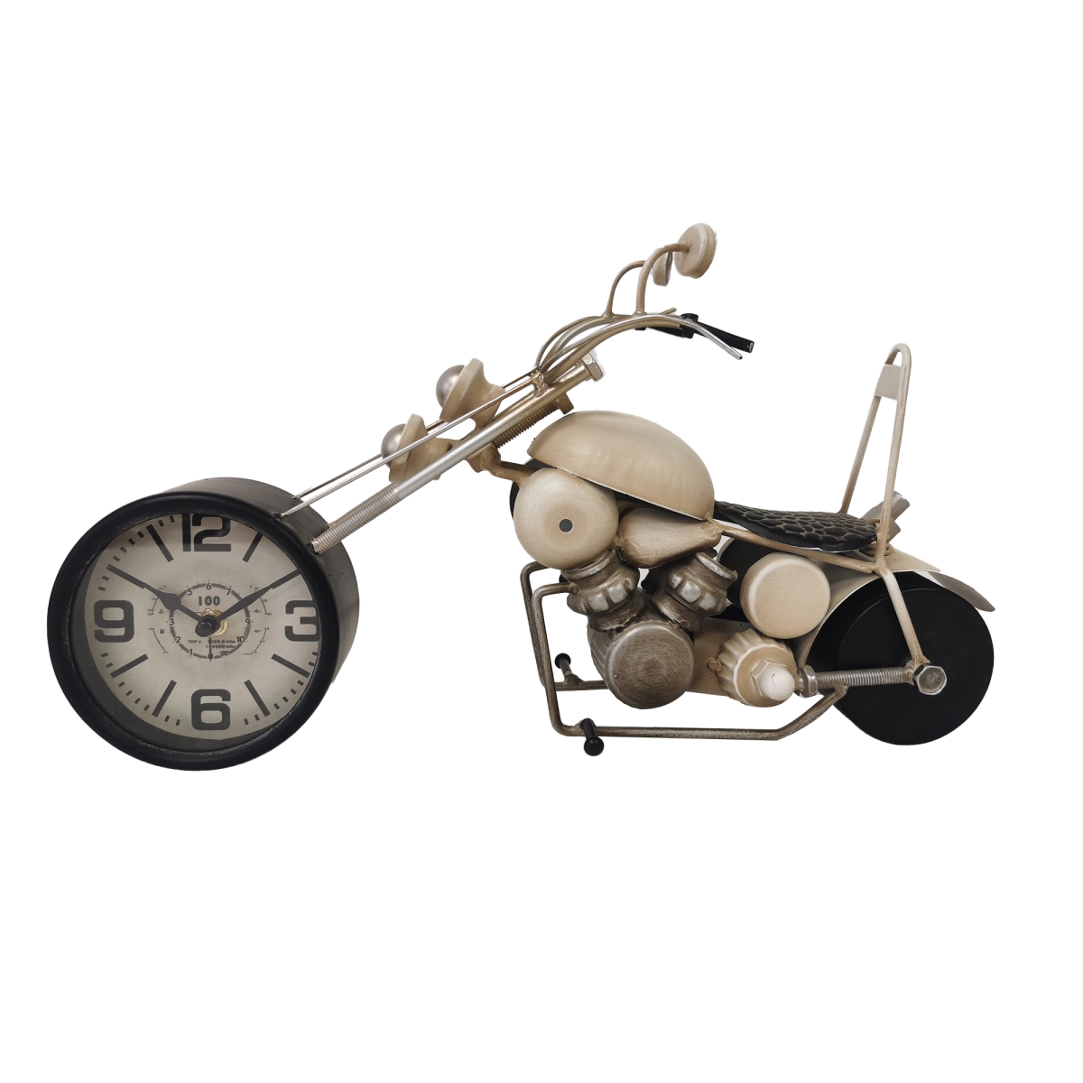 Picture of Mr. MJs BM-TC1988 Distressed Cream Motorbike Table Clock