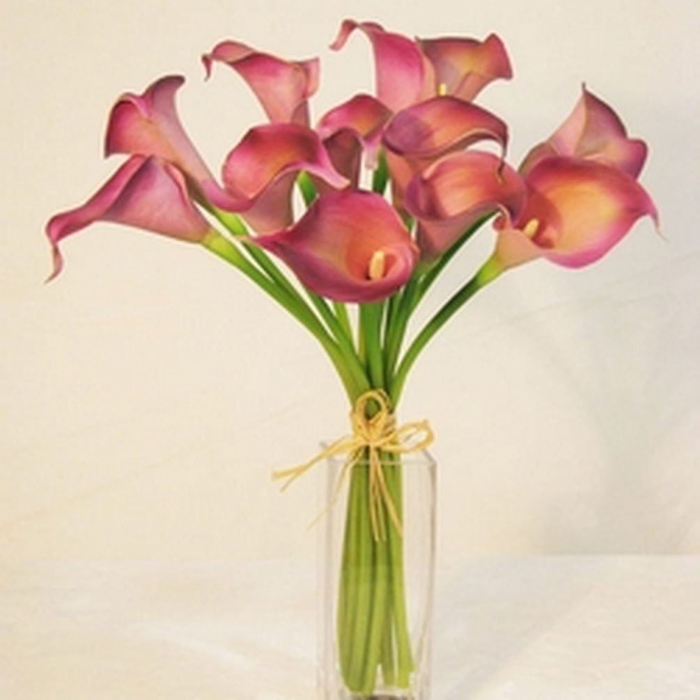 Picture of Mr. MJs CM-FM004FU 14 in. Real Touch Fuchsia Mini Calla Lily Bunch Artificial Flowers&#44; Set of 12