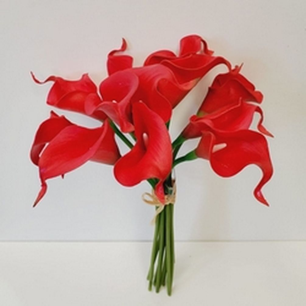 Picture of Mr. MJs CM-FM004RD 14 in. Real Touch Red Mini Calla Lily Bunch Artificial Flowers&#44; Set of 12