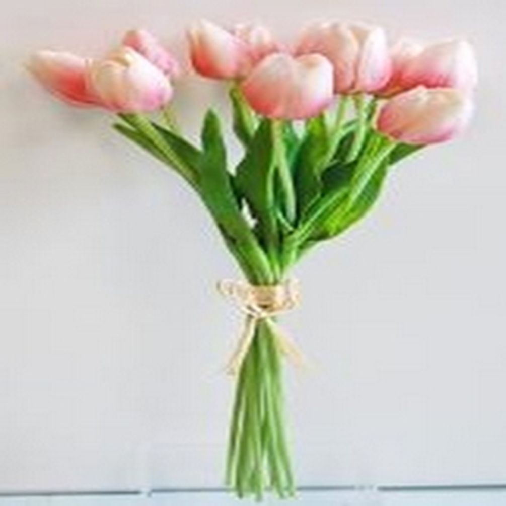 Picture of Mr. MJs CM-FM009PK 14 in. Real Touch Pink Mini Tulip Bunch Artificial Flowers&#44; Set of 12