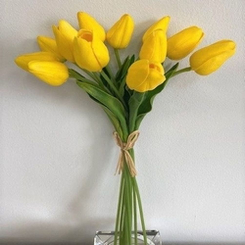 Picture of Mr. MJs CM-FM009YE 14 in. Real Touch Yellow Mini Tulip Bunch Artificial Flowers&#44; Set of 12