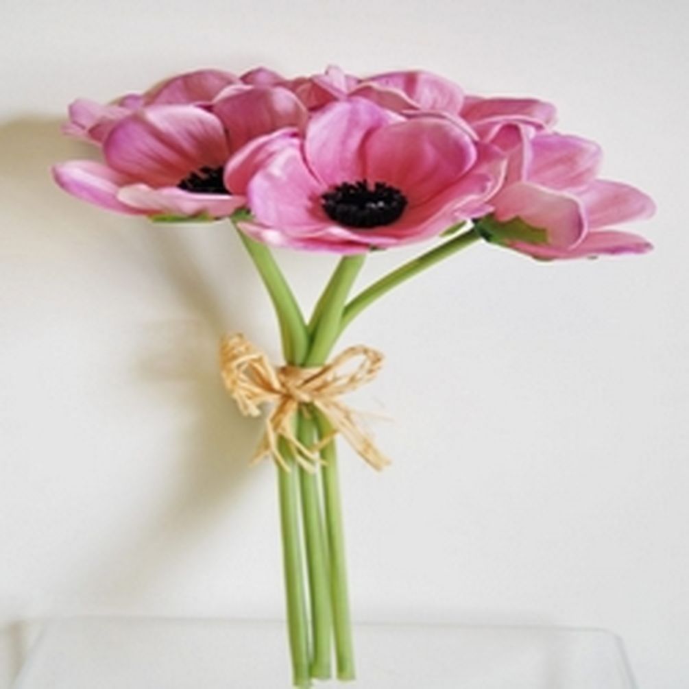 Picture of Mr. MJs CM-FM055PK 5 Real Touch Pink Anemone Bouquet Artificial Flowers