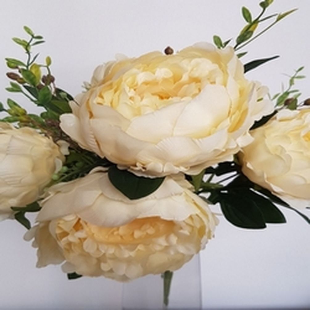 Picture of Mr. MJs CM-GW036CH 21 in. Champagne Peonies with Greenery Bush Artificial Flowers