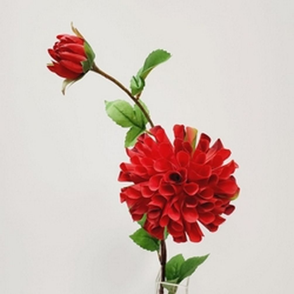 Picture of Mr. MJs CM-GW153RD 26 in. Red Ball Dahlia Stem with Bud Artificial Flowers