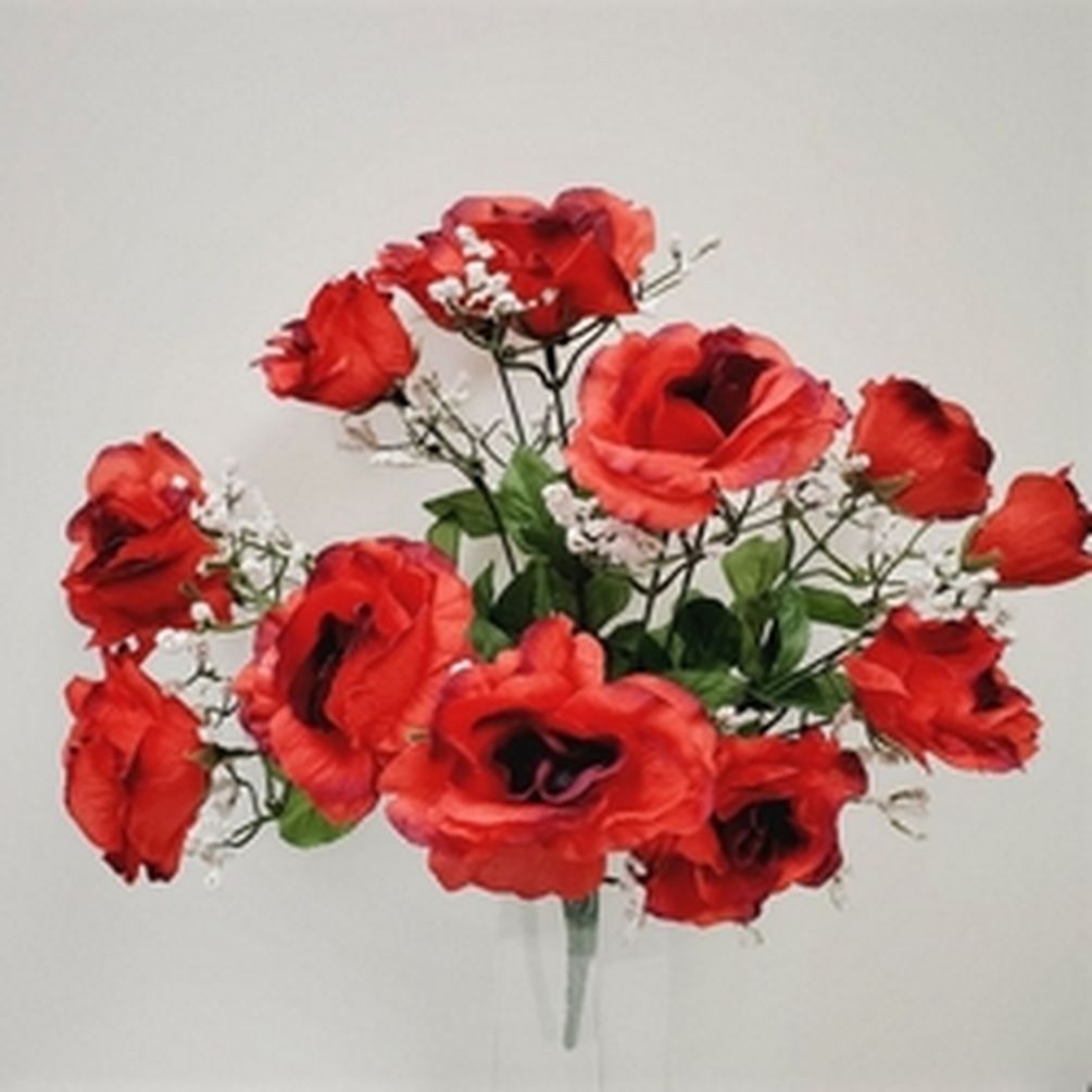 Picture of Mr. MJs CM-NT001DR 14 Red Open Roses Artificial Flowers