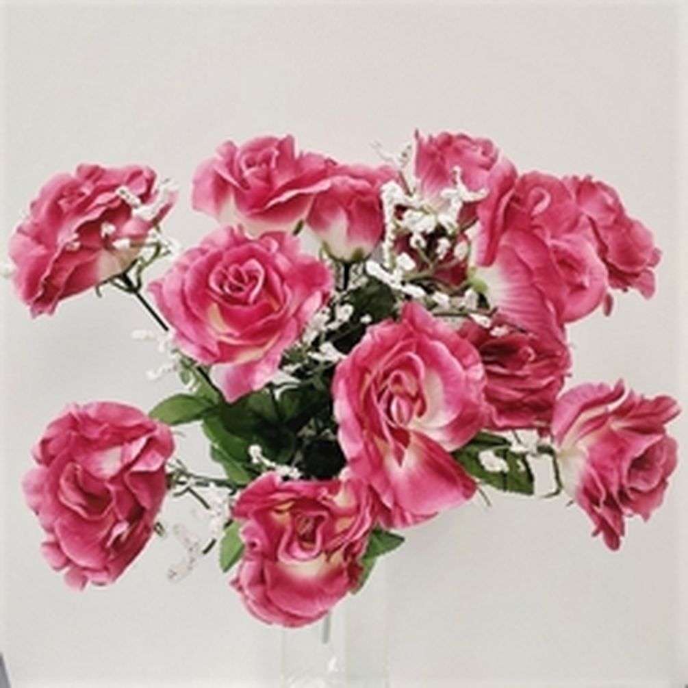 Picture of Mr. MJs CM-NT001DS 14 Dusty Rose Pink Open Roses Artificial Flowers