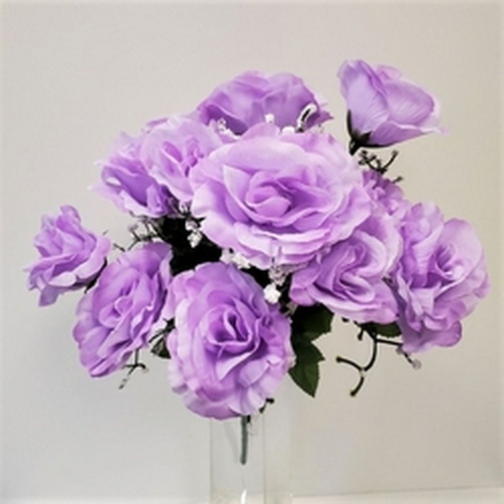 Picture of Mr. MJs CM-NT001LI 14 Lilac Open Roses Artificial Flowers