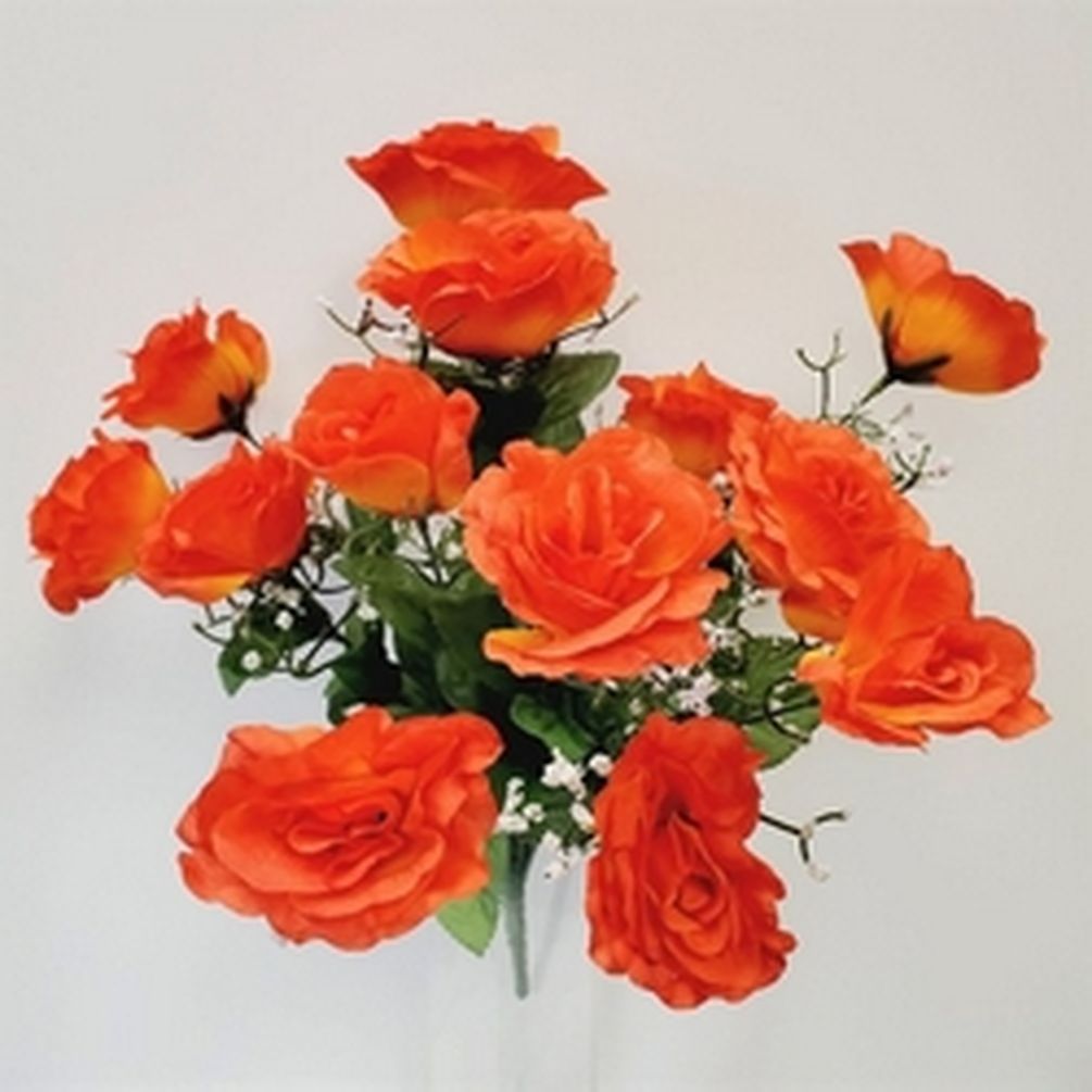 Picture of Mr. MJs CM-NT001OR 14 Orange Open Roses Artificial Flowers