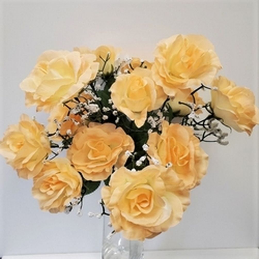 Picture of Mr. MJs CM-NT001PC 14 Peach Open Roses Artificial Flowers
