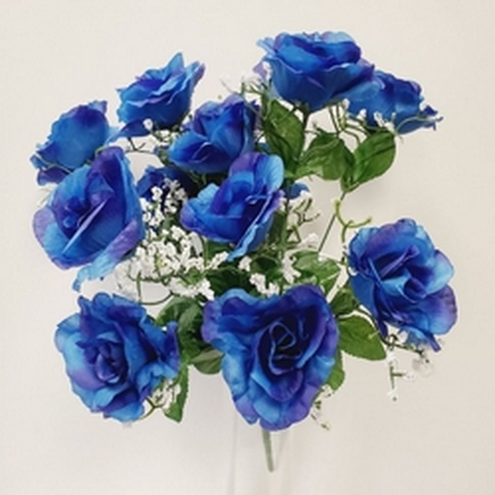 Picture of Mr. MJs CM-NT001RB 14 Royal Blue Open Roses Artificial Flowers