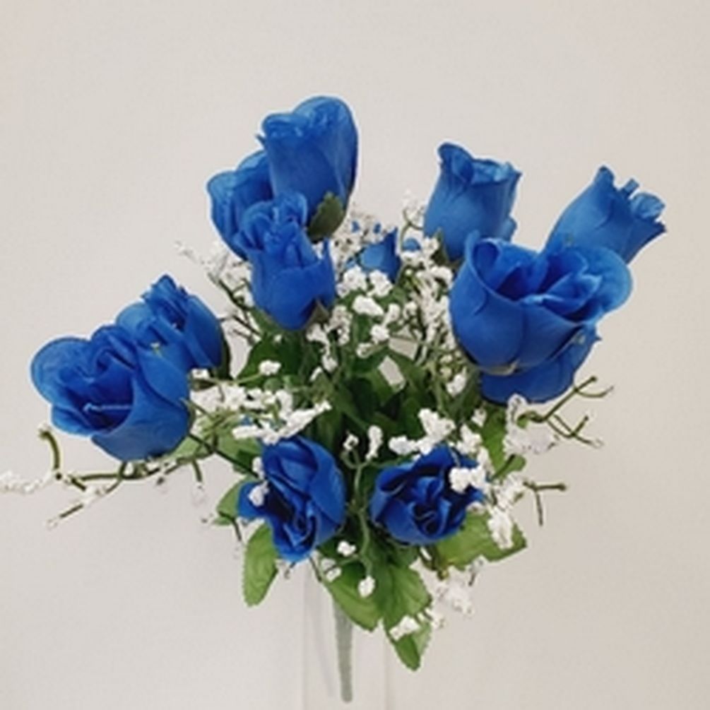 Picture of Mr. MJs CM-NT002RB 14 Royal Blue Rose Bud Bush Artificial Flowers