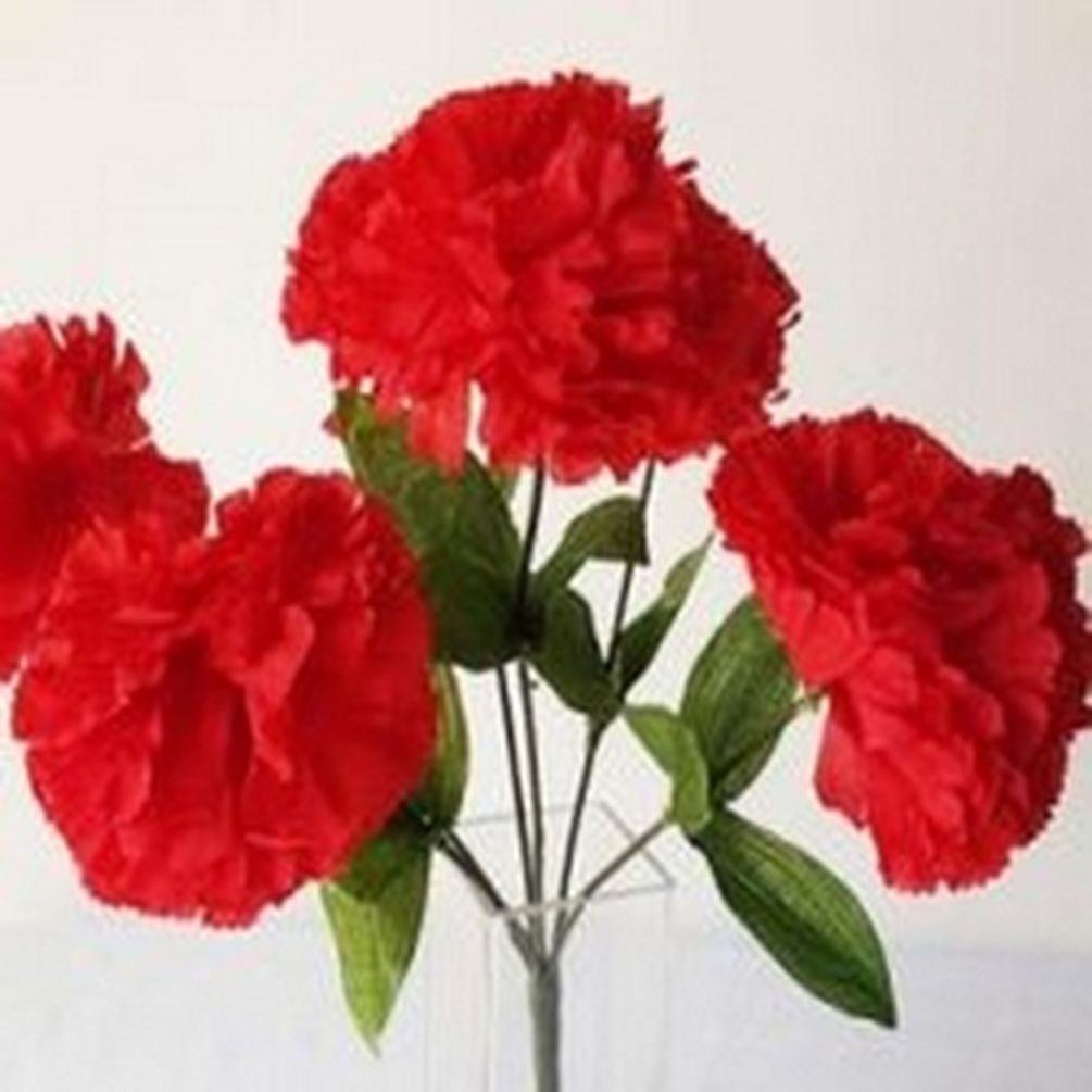 Picture of Mr. MJs CM-NT013RD 6 Red Carnations Bush Artificial Flowers