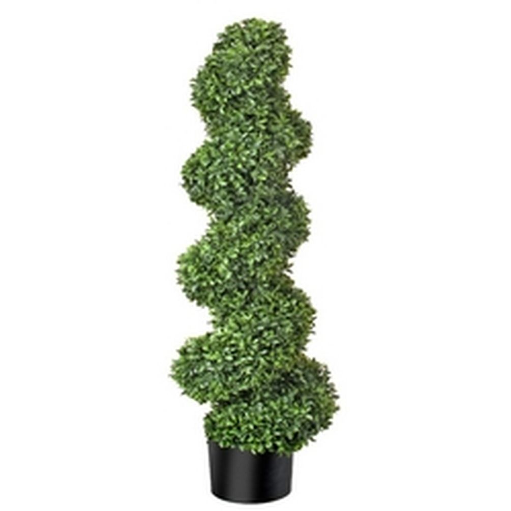 Picture of Mr. MJs CM-RC425GR 47 in. UV Protected Potted American Boxwood Spiral Faux Plants & Trees