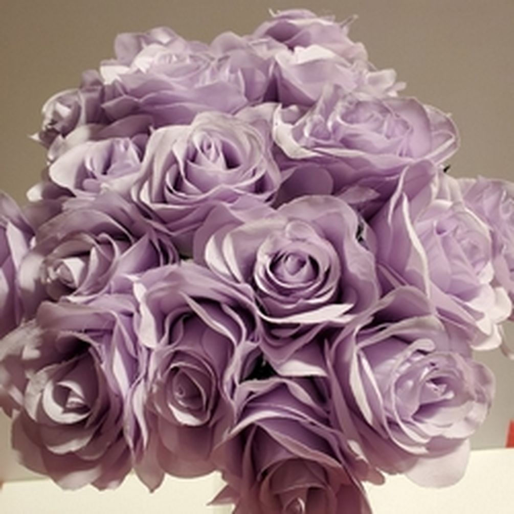 18 Lavender Roses Artificial Flowers