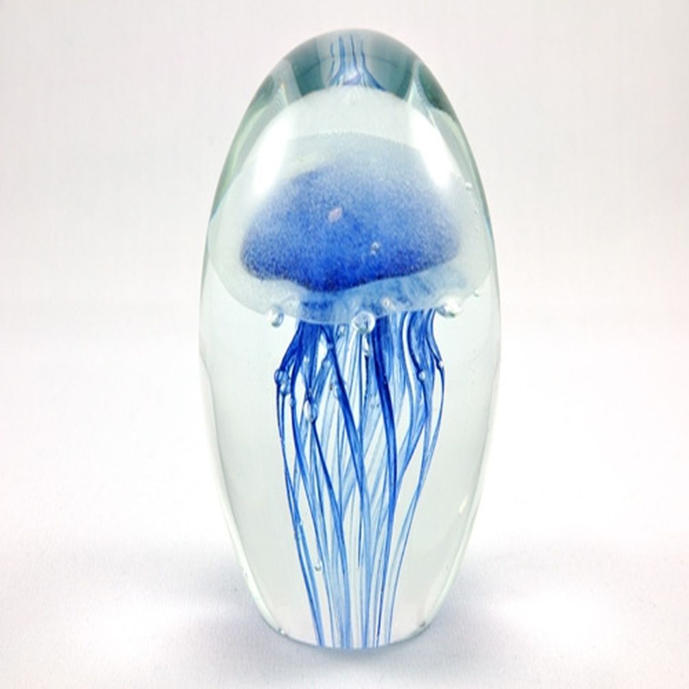 Picture of W2 Trading WT-J84115B Jellyfish Glass Paperweight&#44; Blue