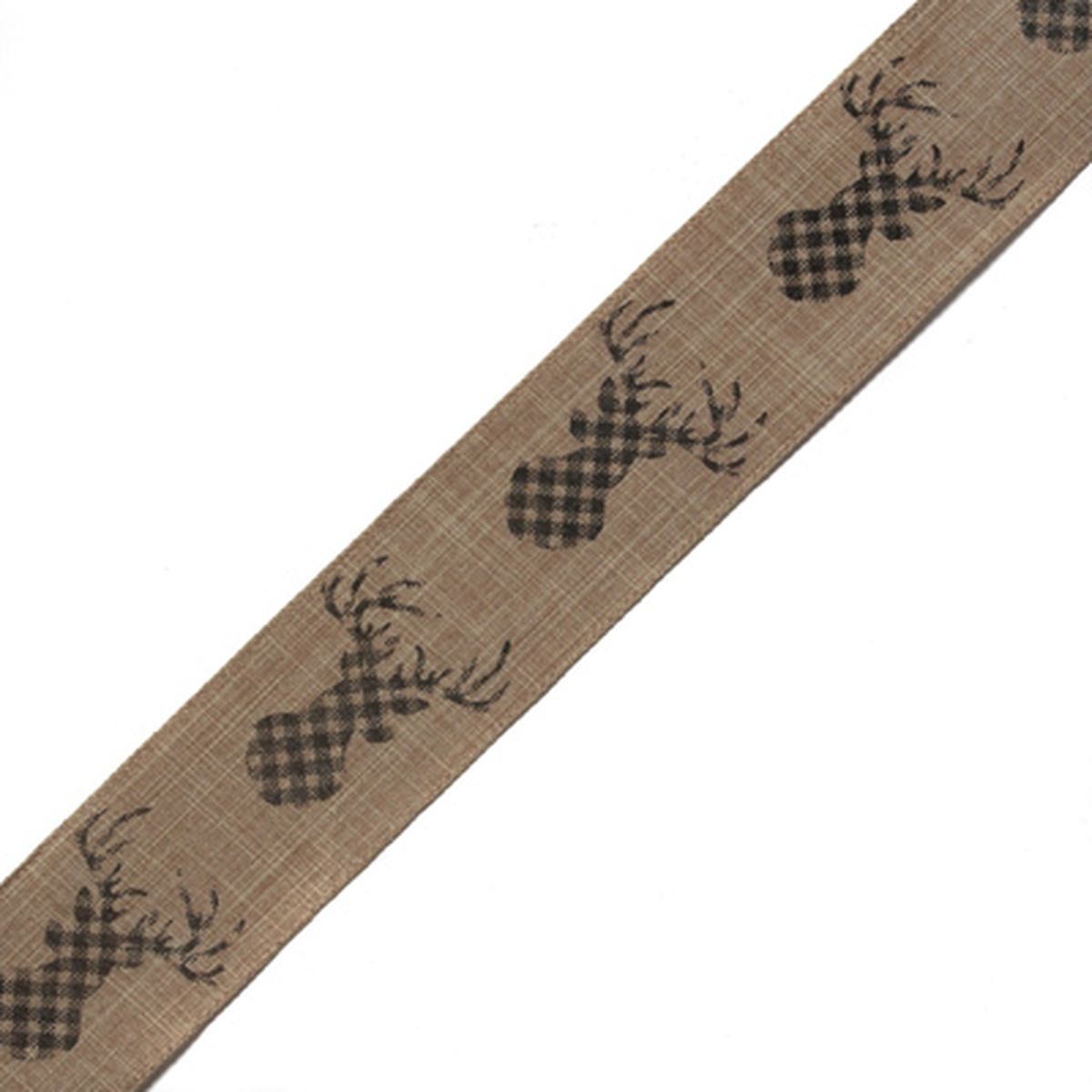 Picture of Mr. MJs VL-R-A2806 2.5 in. x 10 Yards Brown with Checkered Deer Pattern Ribbon&#44; Brown & Black
