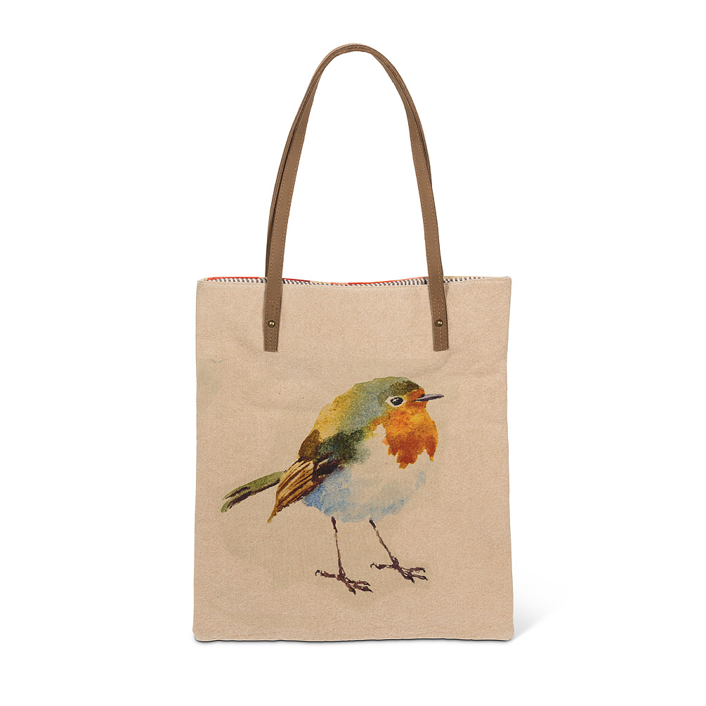 Picture of Abbott Collections AB-96-BOOK-BIRD 14 x 16 in. Bird Book Bag&#44; Flax