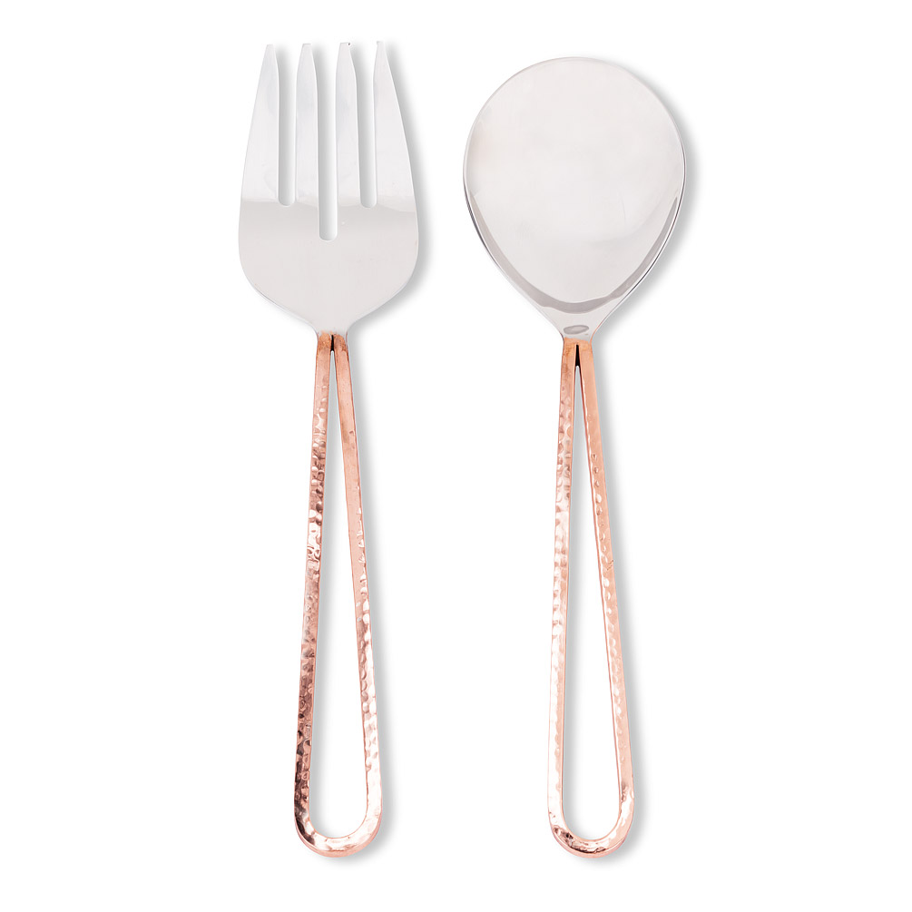 Picture of Abbott Collections AB-36-THOR-SALAD 11.5 in. Loop Handle Salad Servers&#44; Copperplated