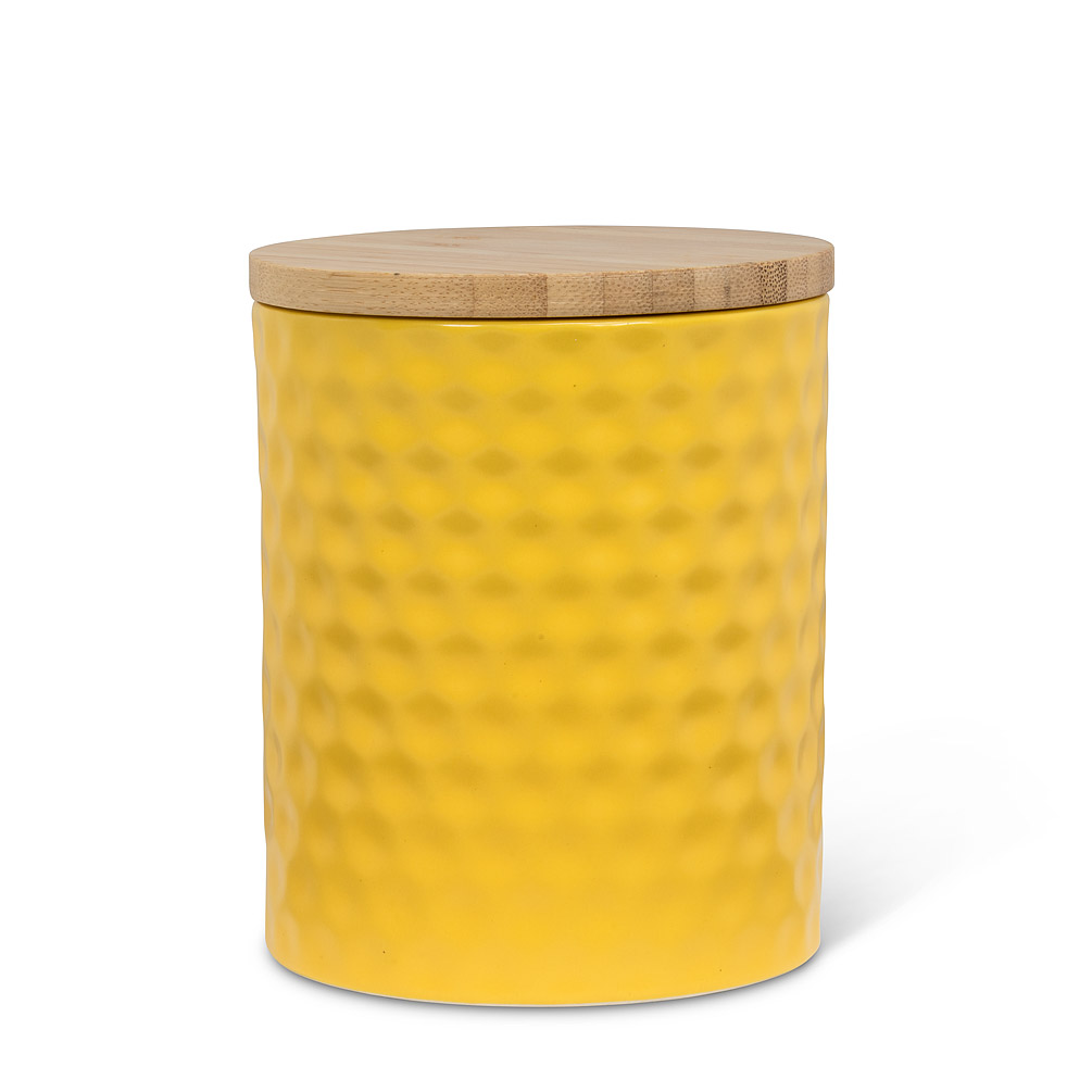 Picture of Abbott Collections AB-27-HEX-MD-YLW 5 in. Hexagon Textured Canister, Yellow - Medium