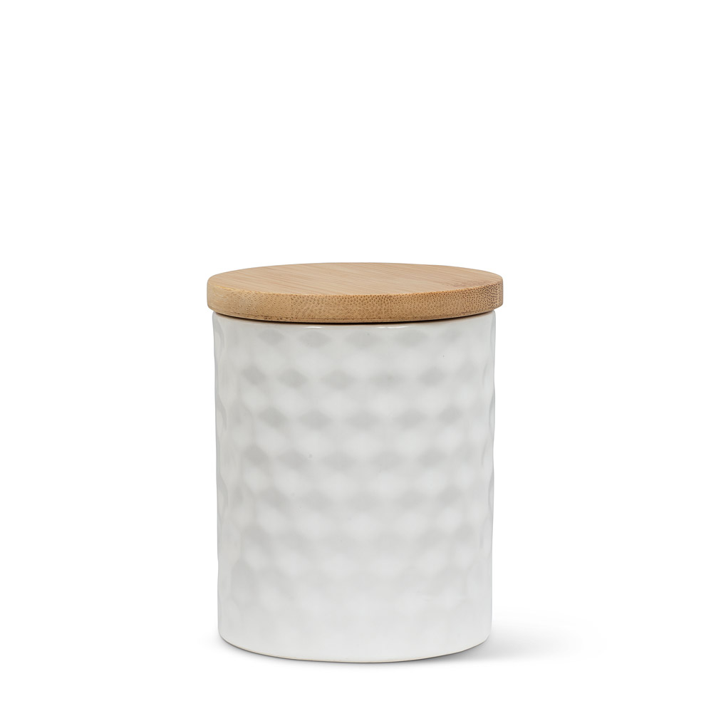 Picture of Abbott Collections AB-27-HEX-SM-WHT 4 in. Hexagon Textured Canister&#44; White - Small