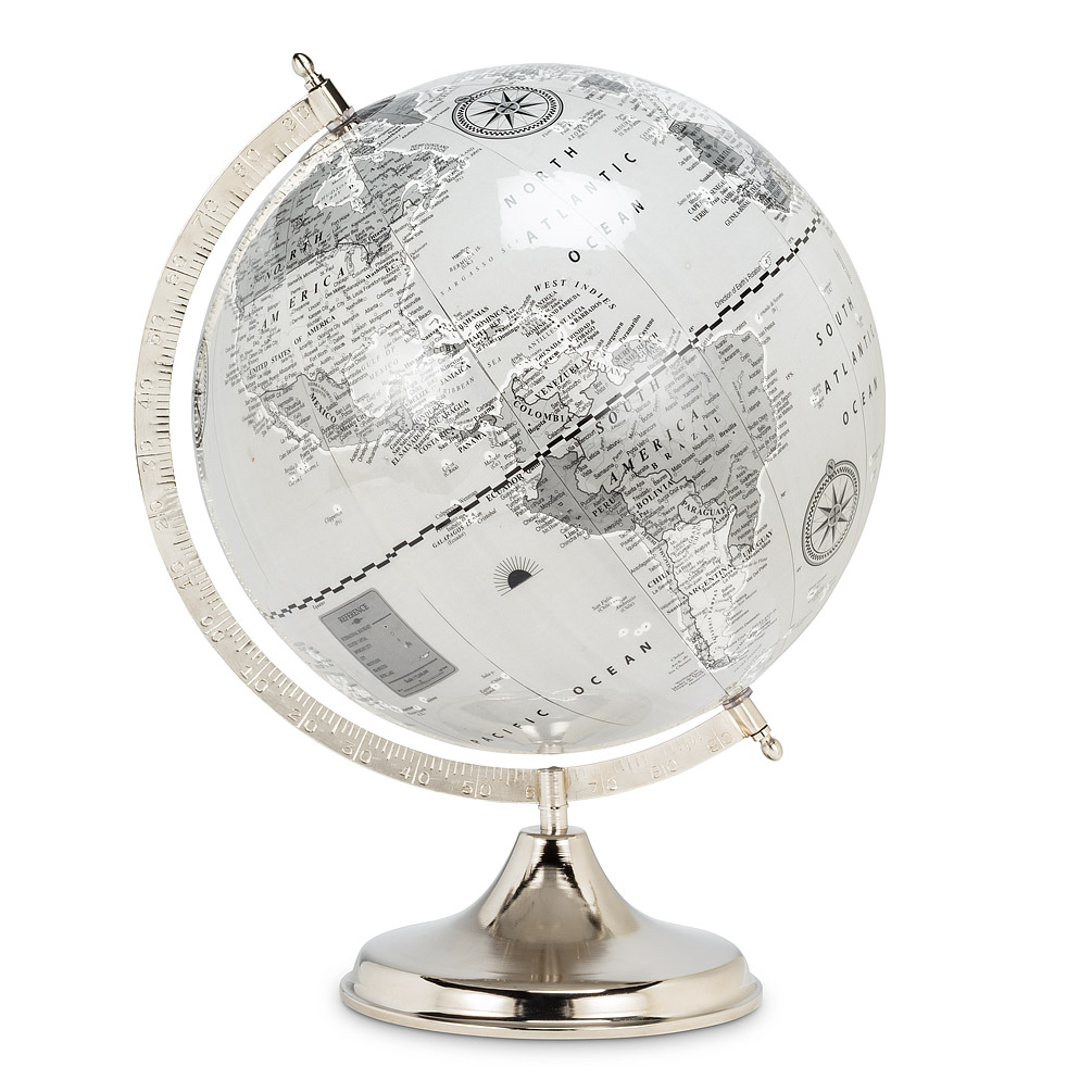 Picture of Abbott Collections AB-57-LATITUDE-22-LG 12 in. Globe on Stand&#44; Grey - Large
