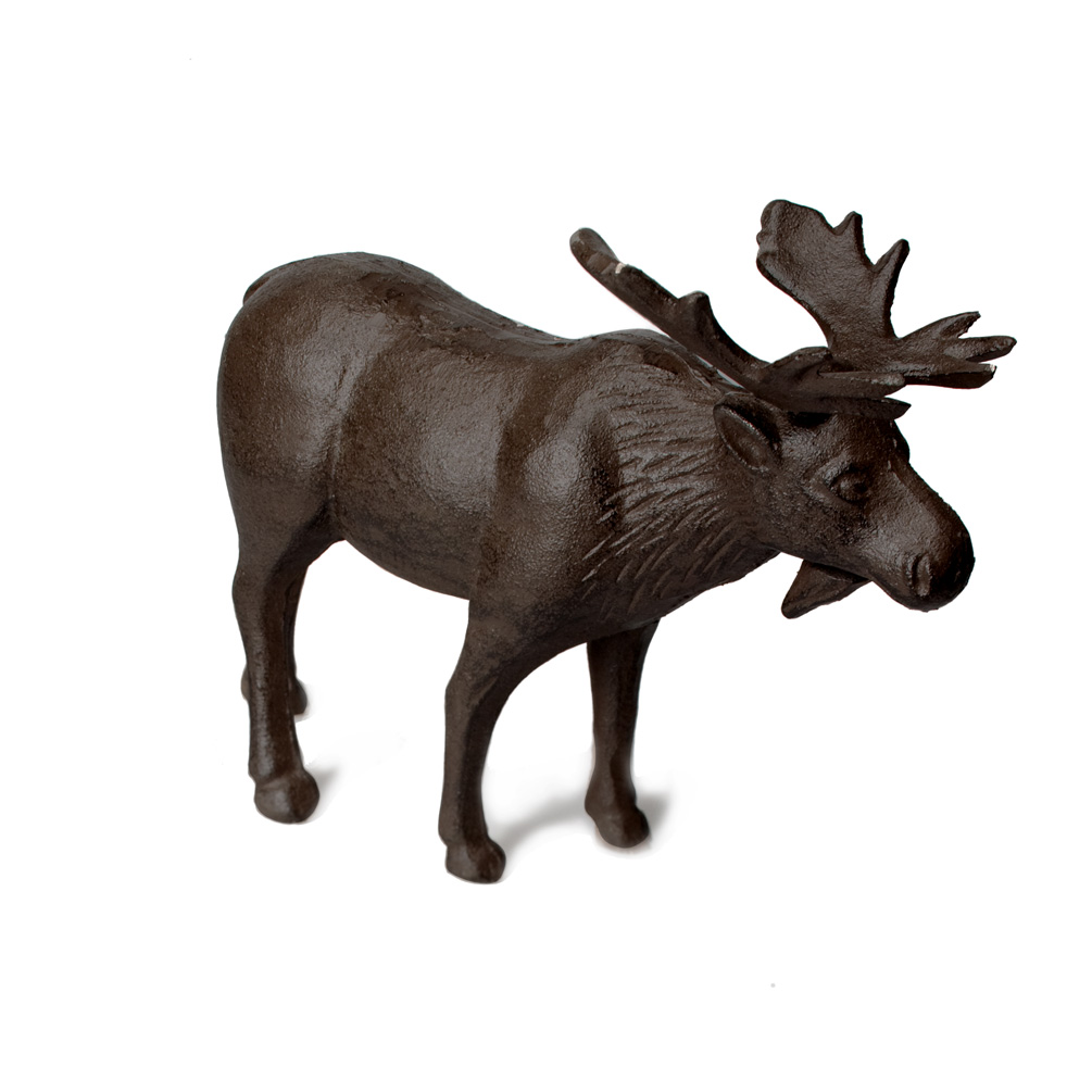 Picture of Abbott Collections AB-27-IRONAGE-38 9 in. Standing Moose&#44; Dark Brown