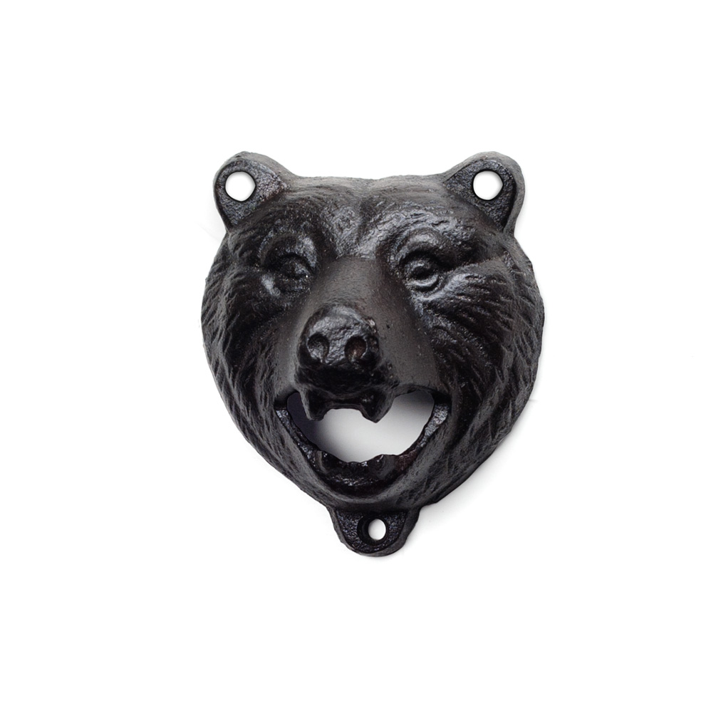 Picture of Abbott Collections AB-27-IRONAGE-72 3.75 in. Growling Bear Wall Bottle Opener&#44; Black