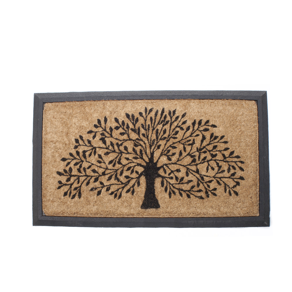 Picture of Abbott Collections AB-35-RFW-3469 16 x 28 in. Tree of Life Doormat&#44; Natural & Black