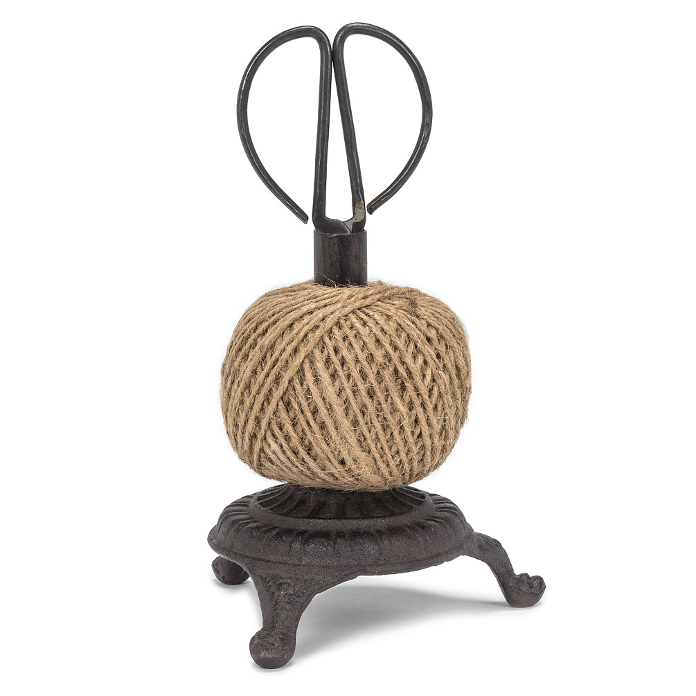 Picture of Abbott Collections AB-27-IRONAGE-100 9 in. Twine Holder with Scissors&#44; Dark Brown
