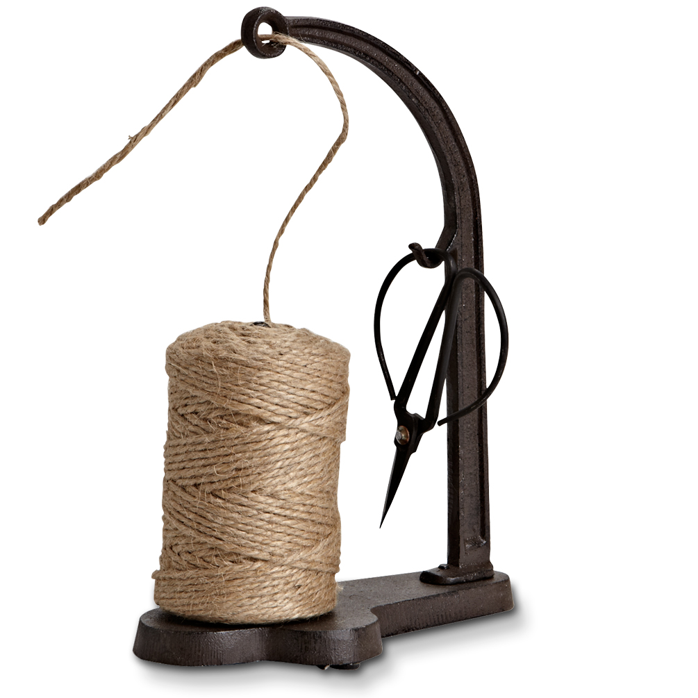 Picture of Abbott Collections AB-27-IRONAGE-120 10 in. Twine Holder with Scissors&#44; Dark Brown