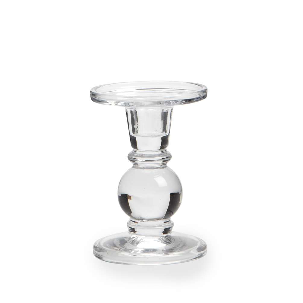 Picture of Abbott Collections AB-27-ZIRCON-352 5 in. Dual Purpose Footed Design Displays Either Pillar Or Taper Candles Candle Holder&#44; Clear