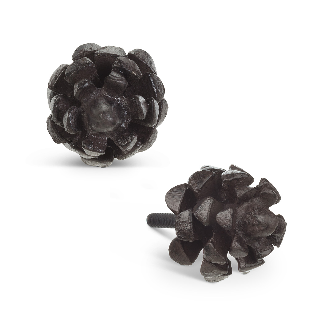 Picture of Abbott Collections AB-27-IRONAGE-135-BRN 2 in. Pinecone Shaped Drawer Knob&#44; Dark Brown - Set of 6