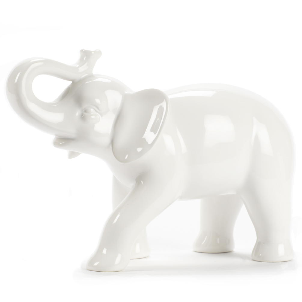 Picture of Abbott Collections AB-27-AMARAPURA-LG 9.5 in. Elephant&#44; White - Large