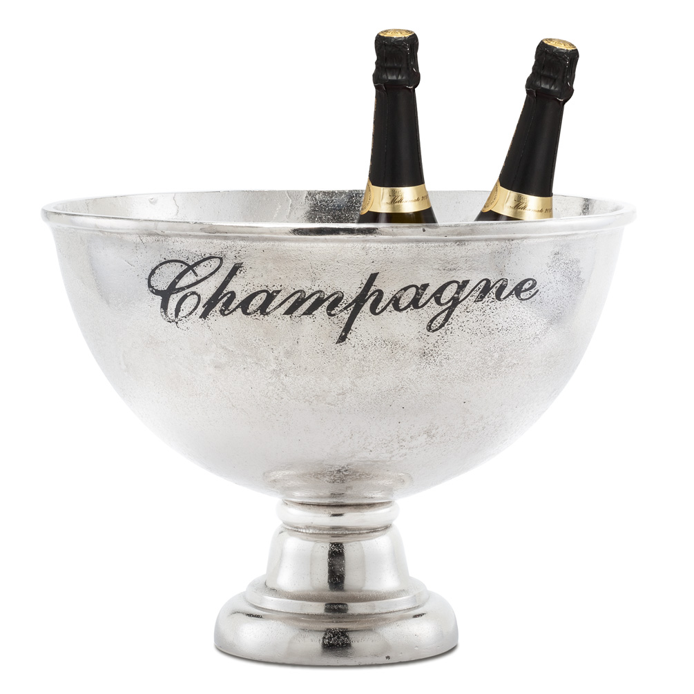 Picture of Abbott Collections AB-30-CHAMPAGNE 18 in. Jumbo Pedestal Bowl with Champagne&#44; Nickelplated