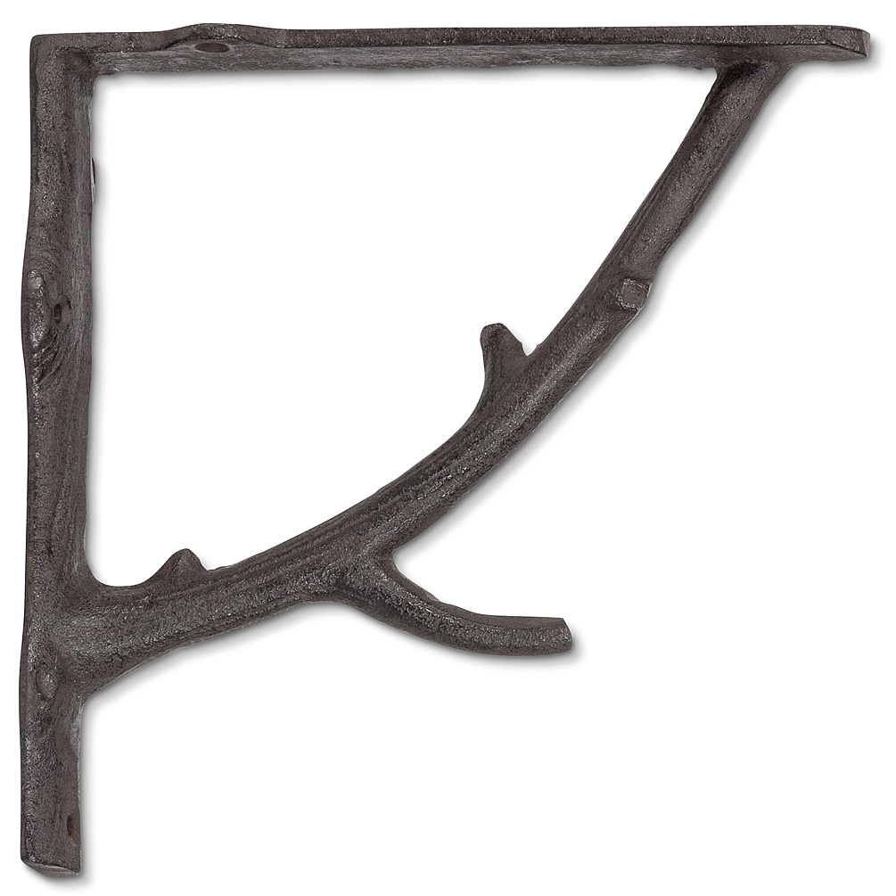 Picture of Abbott Collections AB-27-IRONAGE-252 7 in. Branch Shaped Shelf Bracket&#44; Dark Brown - Set of 2