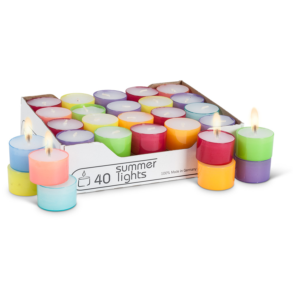 Picture of Abbott Collections AB-82-NL-SUMMER 1.5 in. Burn Tealights, Assorted Color - Extra Long - Pack of 40