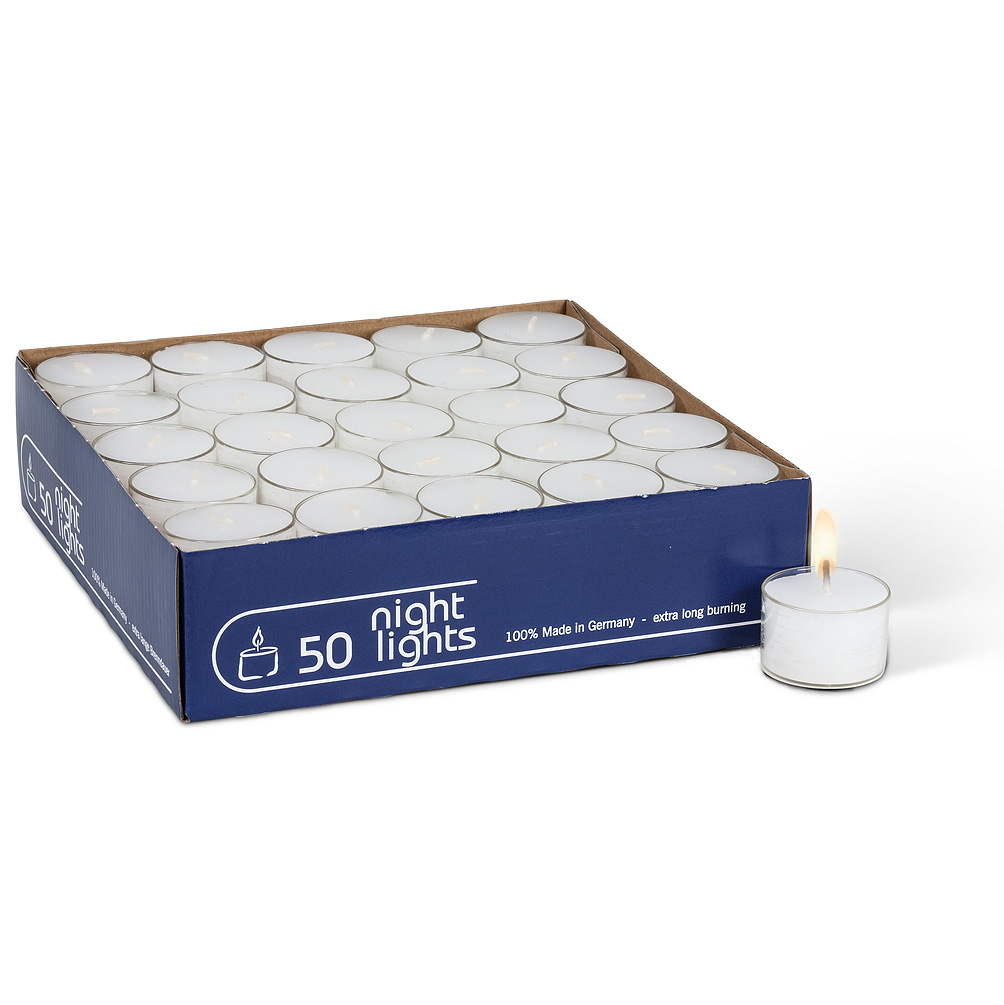 Picture of Abbott Collections AB-82-NL-WHITE 1.5 in. Burn Tealights, Off White - Extra Long - Pack of 50
